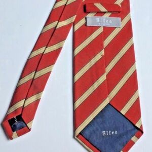 Altea  nice red colour  striped all Silk & cotton tie .Made in Italy 🇮🇹